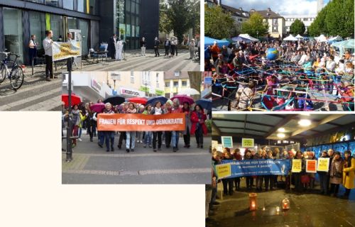 Collage mit verschiedenen Menschen auf unterschiedlichen Veranstaltungen und Demonstrationen in Solingen.